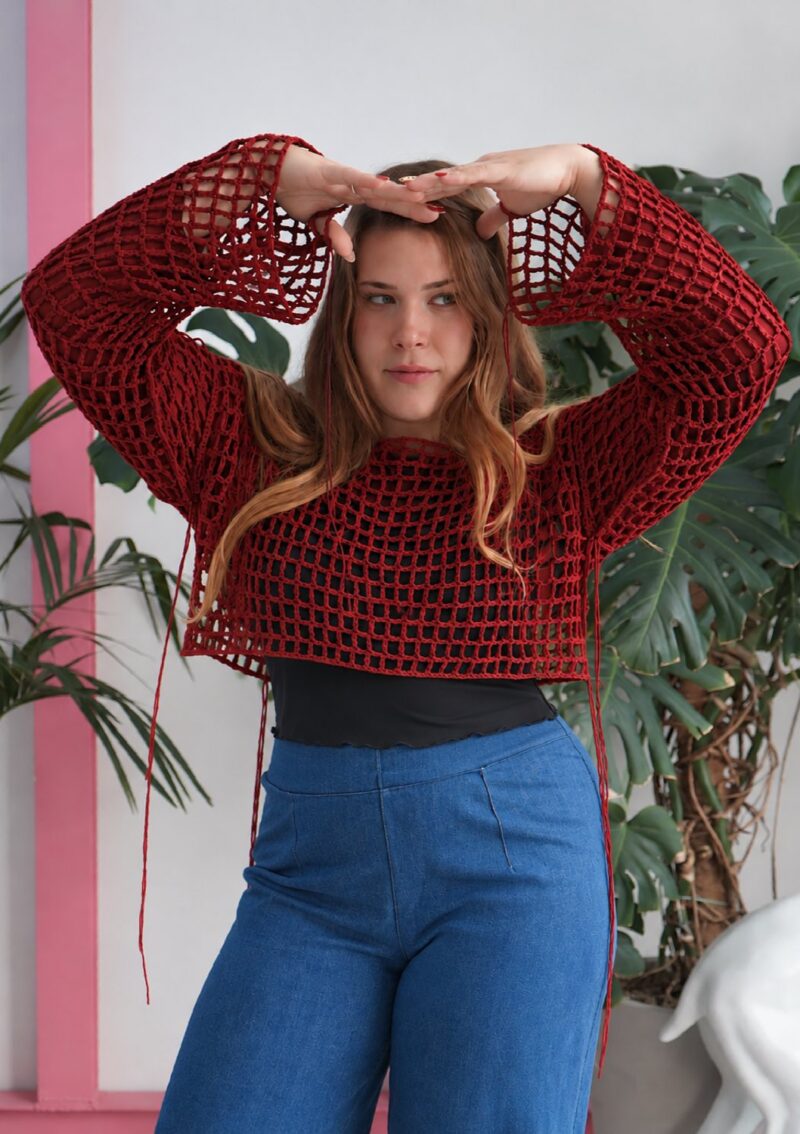 Maglia mesh vino by Tangled